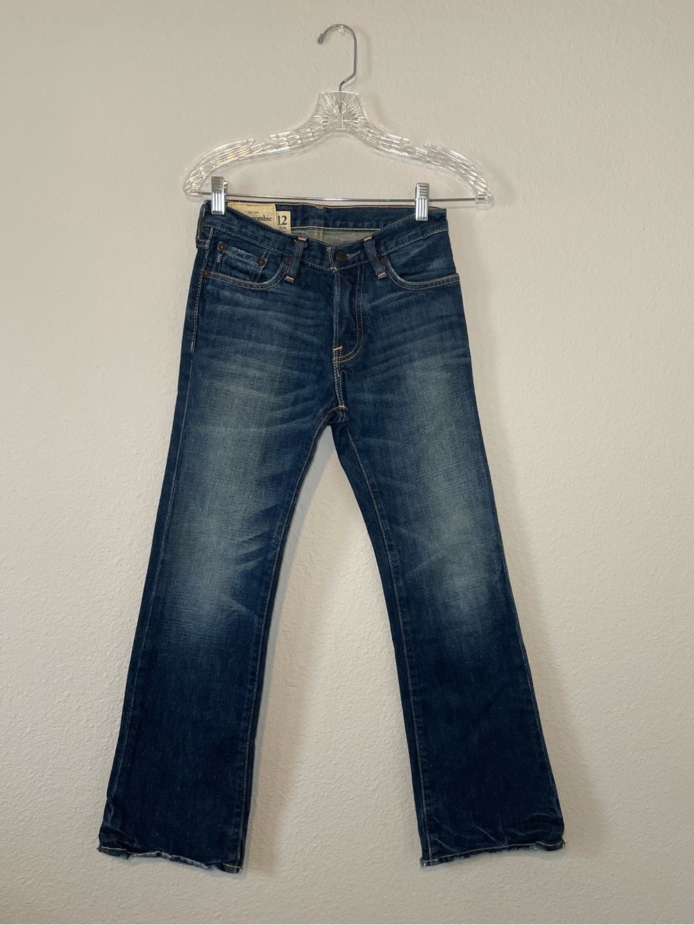 Abercrombie Kids Baxter Jeans Sz 12 Slim Low Rise Slim Bootcut Medium Wash Denim